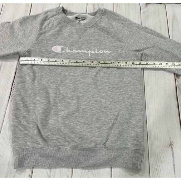 CHAMPION Sweater Girl's Size XL Grey Embroidered Pullover - Picture 6 of 7